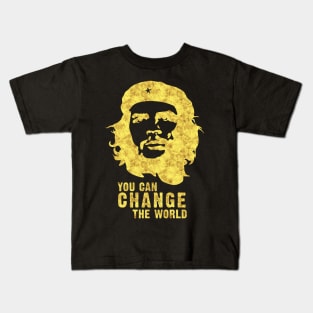 Che Guevara Portrait THE REBEL You Can CHANGE The WORLD Quote Kids T-Shirt
